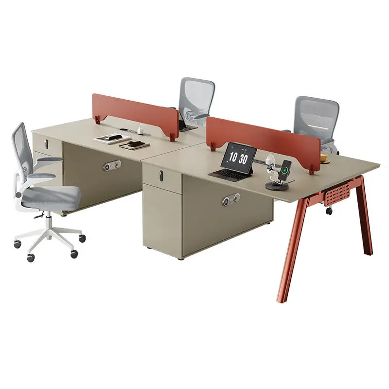 Office desk office staff desk simple modern screen station locker partition employee computer desk — image 7