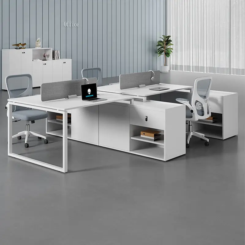 Office desk office staff desk simple modern screen station locker partition employee computer desk — view 1