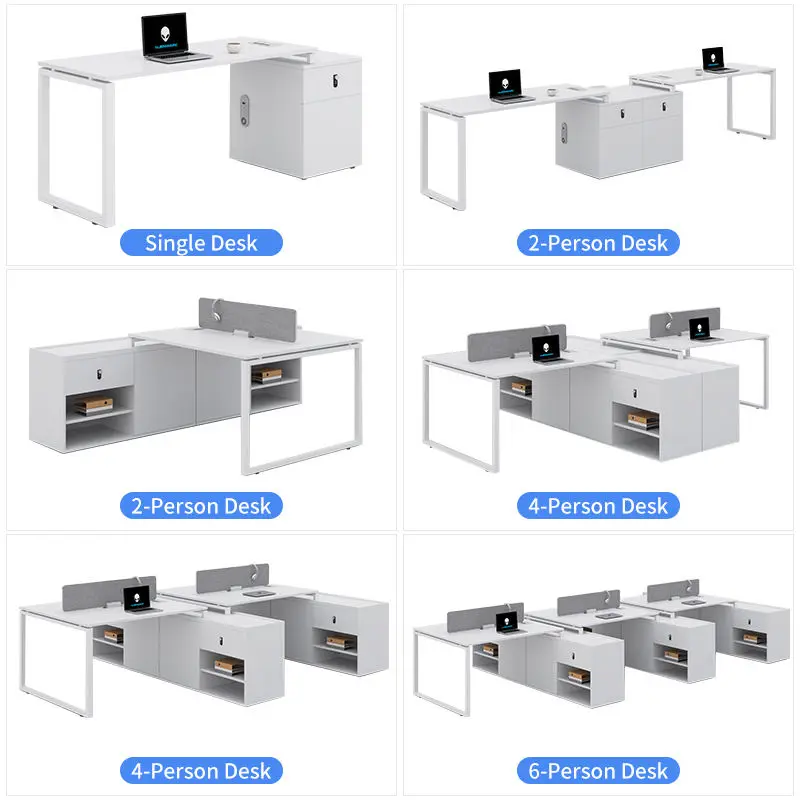 Office desk office staff desk simple modern screen station locker partition employee computer desk — image 4