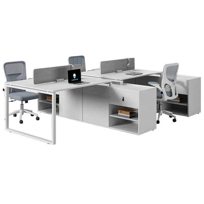 Office desk office staff desk simple modern screen station locker partition employee computer desk — image 7