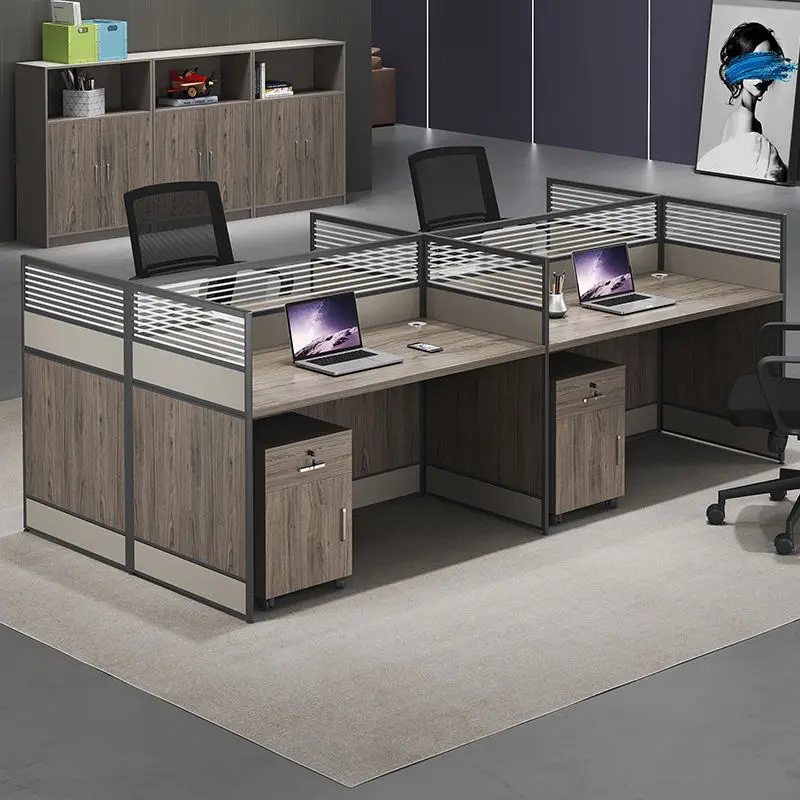 Office desk office staff desk simple modern screen station locker partition employee computer desk — view 1