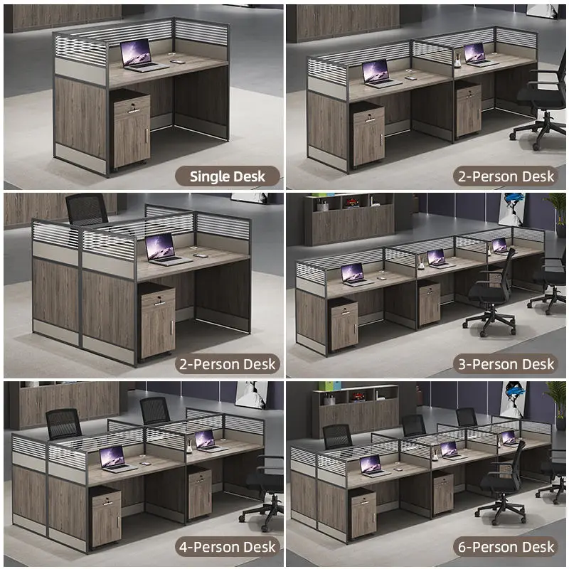 Office desk office staff desk simple modern screen station locker partition employee computer desk — image 3