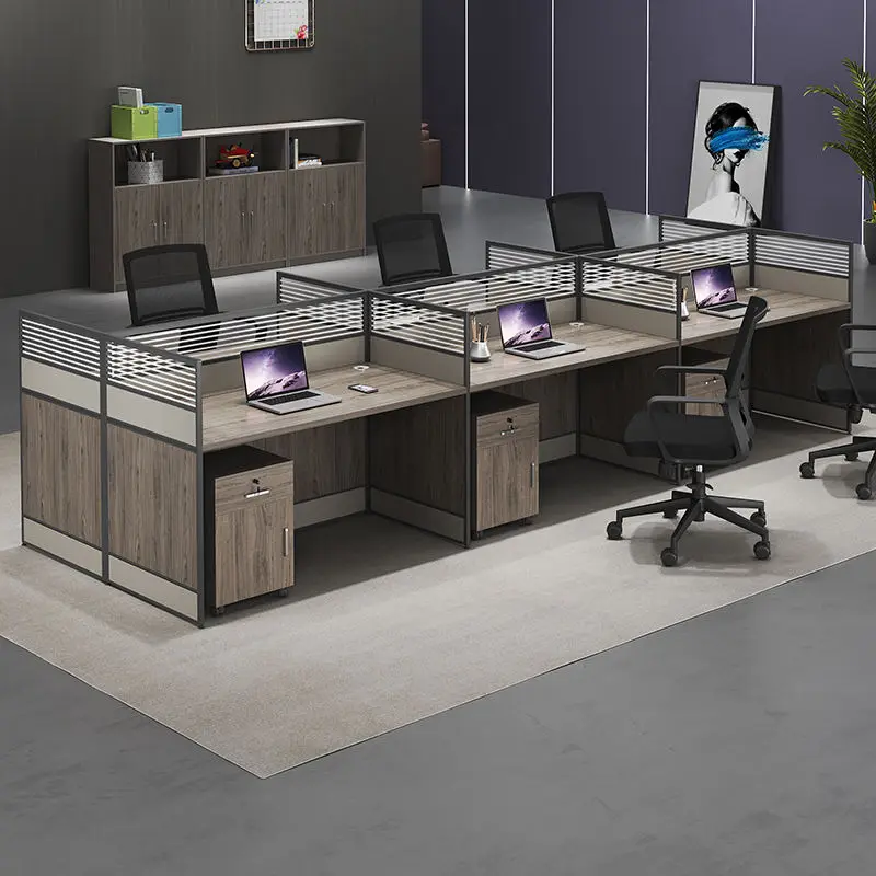 Office desk office staff desk simple modern screen station locker partition employee computer desk — image 5