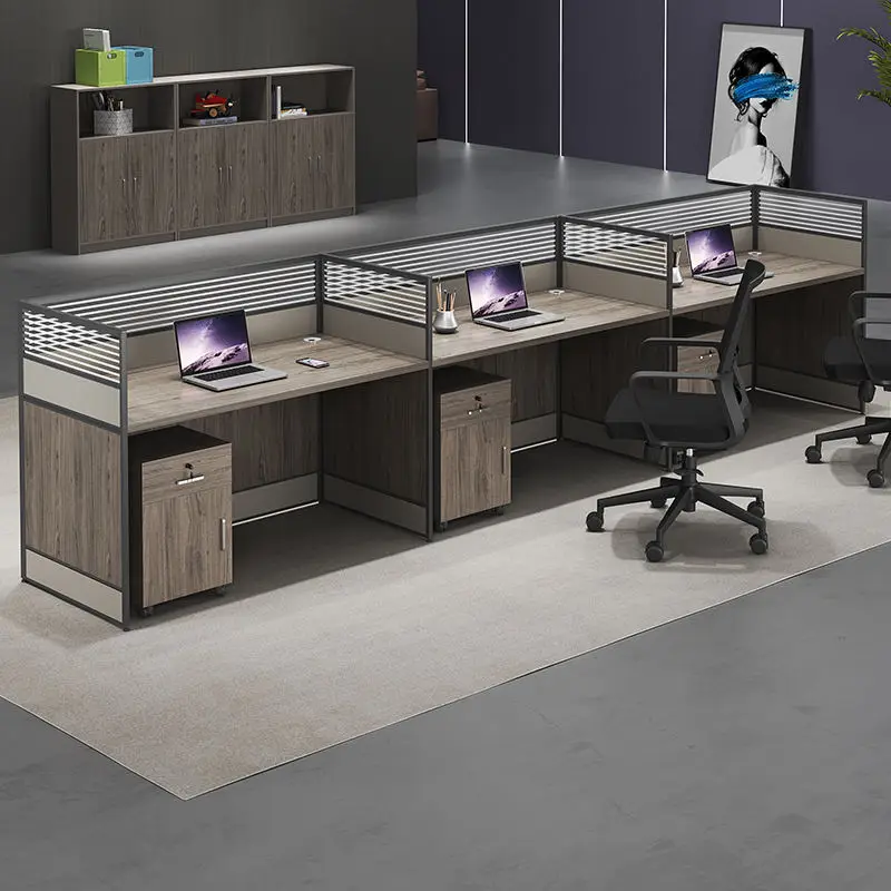 Office desk office staff desk simple modern screen station locker partition employee computer desk — image 6