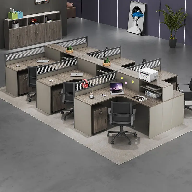 Office desk office staff desk simple modern screen station locker partition employee computer desk — image 3