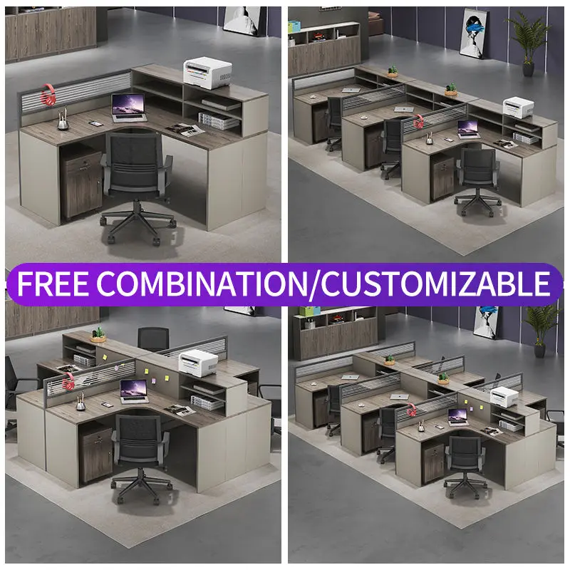 Office desk office staff desk simple modern screen station locker partition employee computer desk — image 4