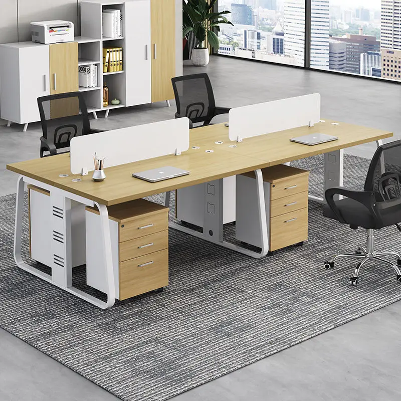 Office desk office staff desk simple modern screen station locker partition employee computer desk — view 1