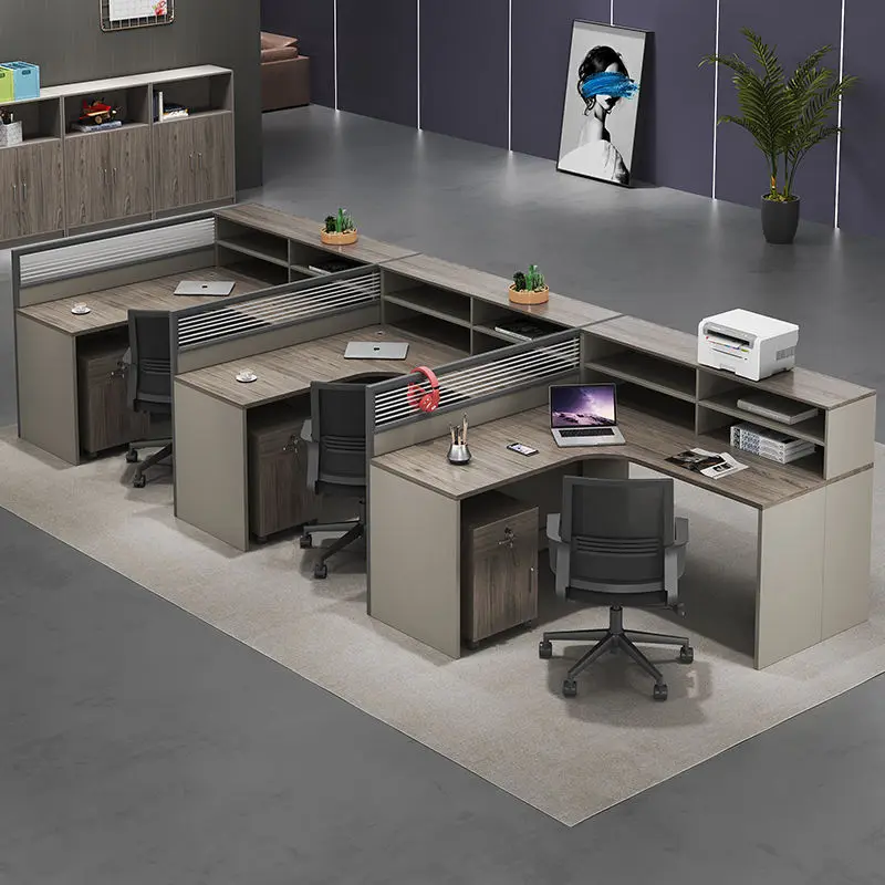 Office desk office staff desk simple modern screen station locker partition employee computer desk — image 6