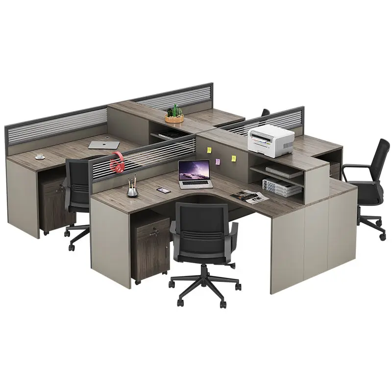 Office desk office staff desk simple modern screen station locker partition employee computer desk — image 7
