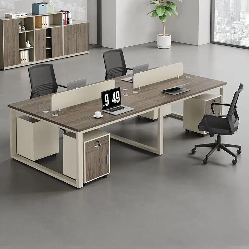 Office desk office staff desk simple modern screen station locker partition employee computer desk — view 1