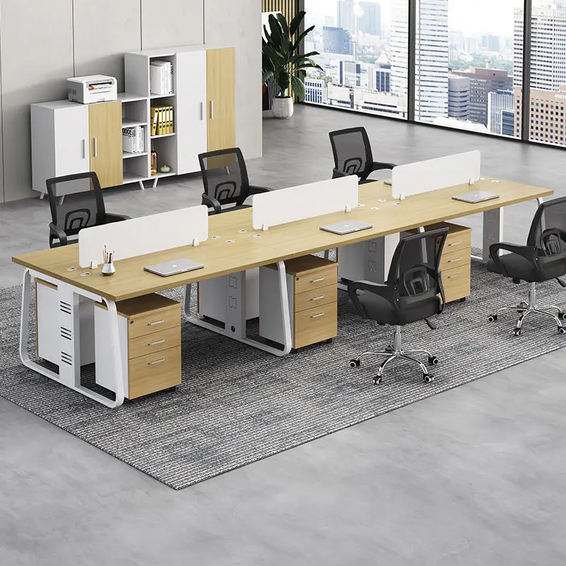 Office desk office staff desk simple modern screen station locker partition employee computer desk — image 5