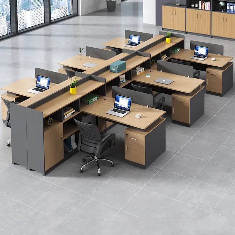 Office desk office staff desk simple modern screen station locker partition employee computer desk — view 1