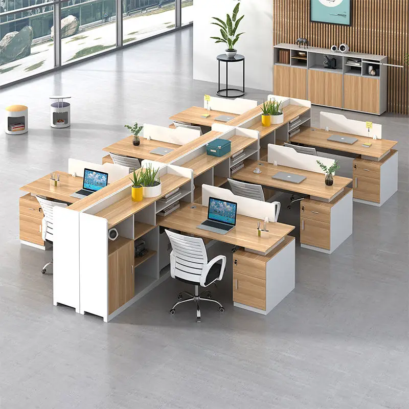 Office desk office staff desk simple modern screen station locker partition employee computer desk — image 3