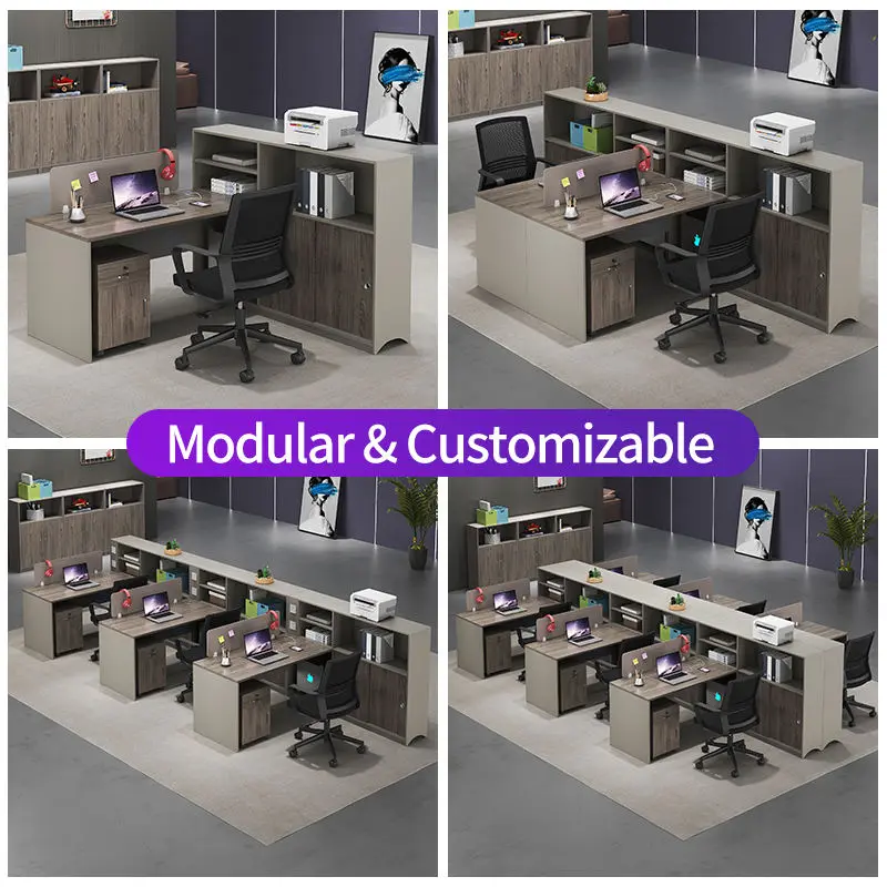 Office desk office staff desk simple modern screen station locker partition employee computer desk — image 3