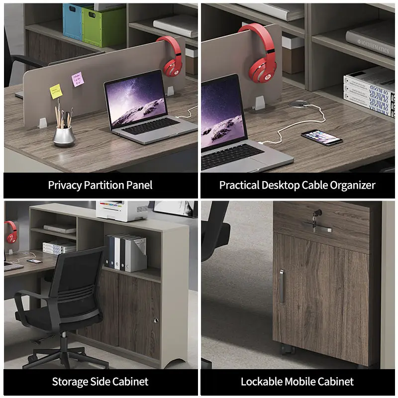 Office desk office staff desk simple modern screen station locker partition employee computer desk — image 5