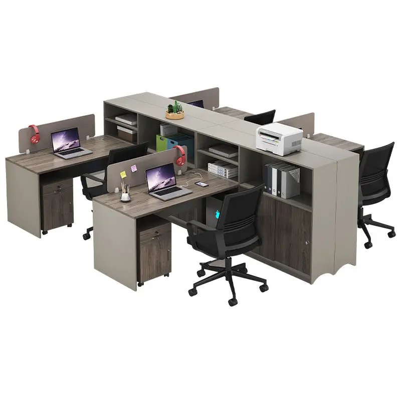 Office desk office staff desk simple modern screen station locker partition employee computer desk — image 7