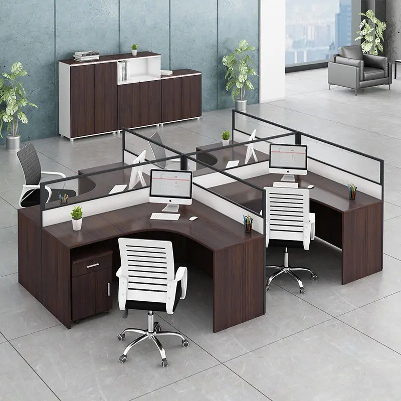 Office desk office staff desk simple modern screen station locker partition employee computer desk — view 1