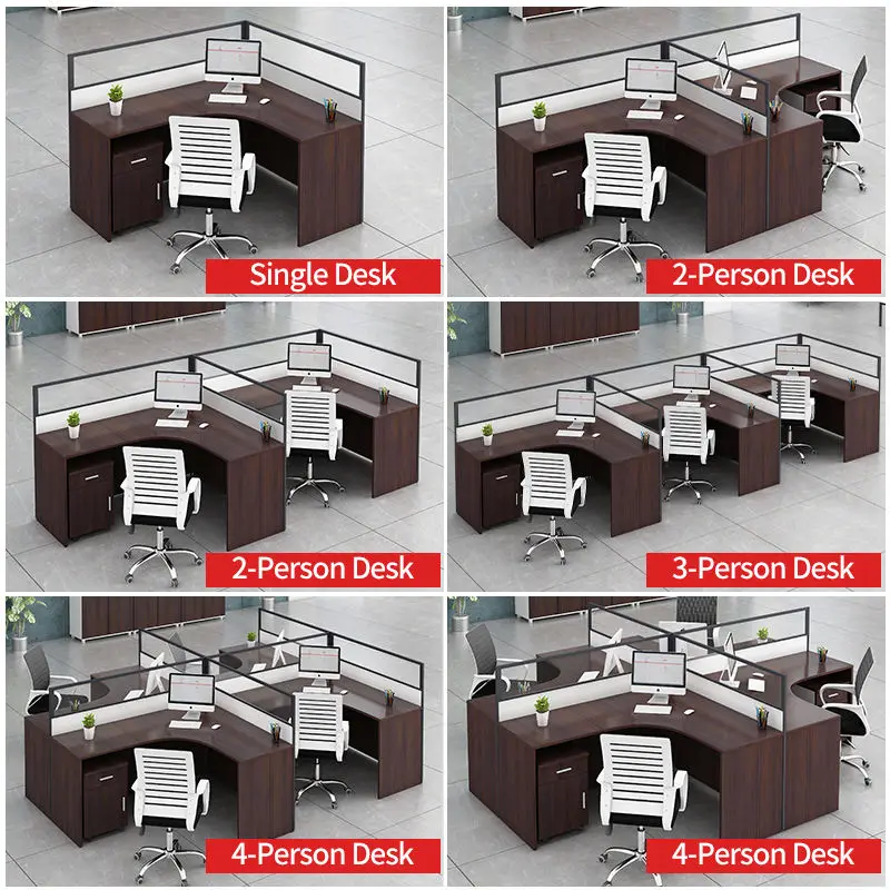 Office desk office staff desk simple modern screen station locker partition employee computer desk — image 3