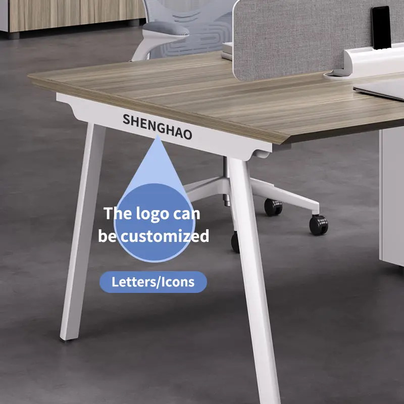 Office Staff Desk Simple Modern Rectangle Wooden Modular Partition Computer Desk — image 3