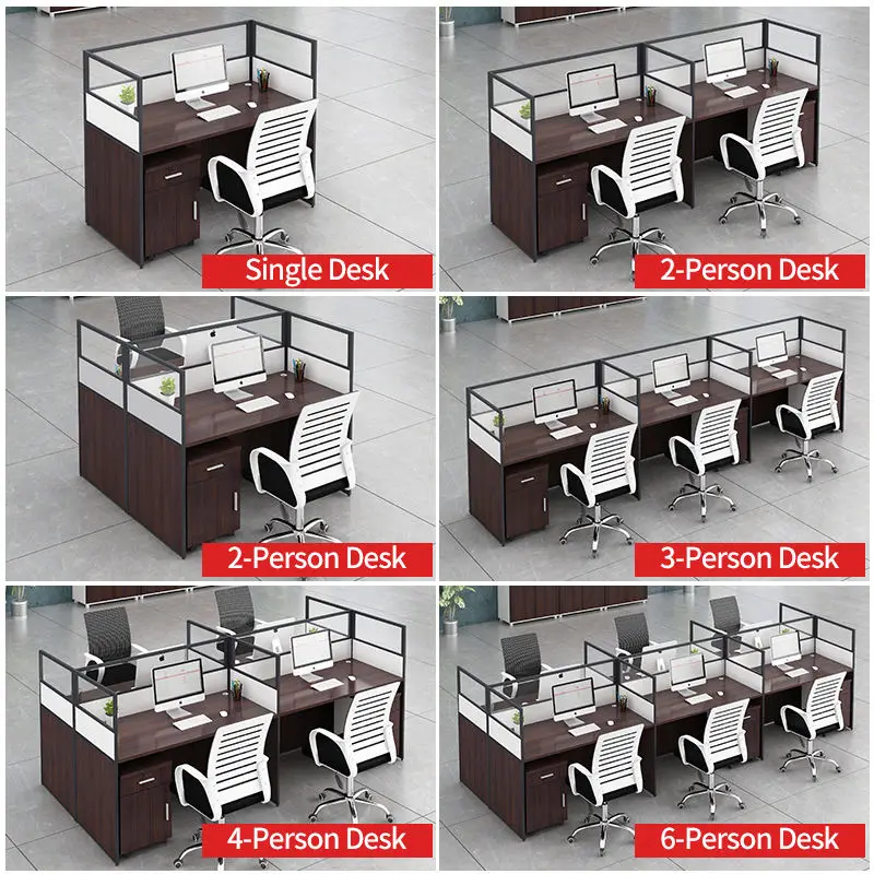 Office Staff Desk Simple Modern Rectangle Eco-Friendly Modular Screen Station Locker Partition Employee Computer Desk — image 3