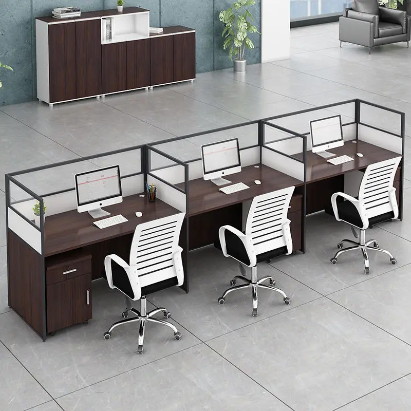 Office Staff Desk Simple Modern Rectangle Eco-Friendly Modular Screen Station Locker Partition Employee Computer Desk — image 5