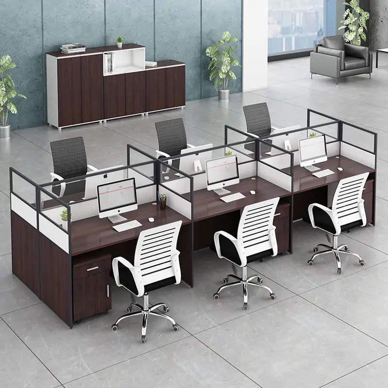 Office Staff Desk Simple Modern Rectangle Eco-Friendly Modular Screen Station Locker Partition Employee Computer Desk — image 6
