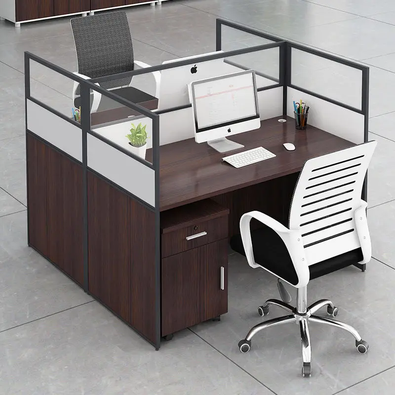 Office Staff Desk Simple Modern Rectangle Eco-Friendly Modular Screen Station Locker Partition Employee Computer Desk — image 7