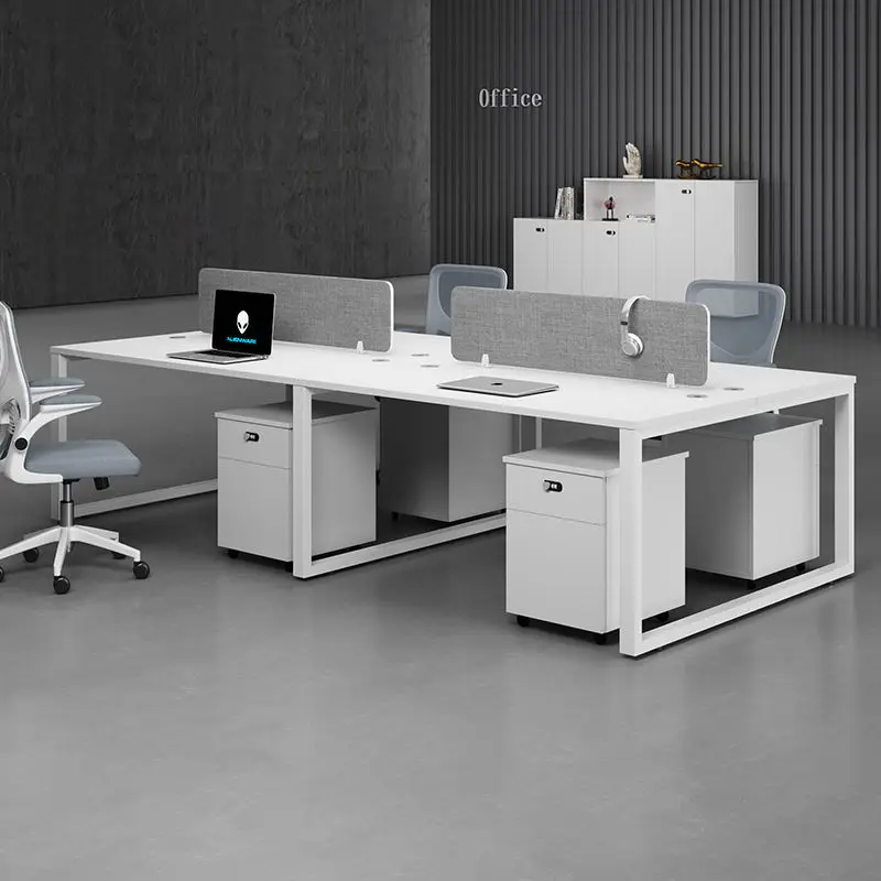 Office desk office staff desk simple modern screen station locker partition employee computer desk — view 1