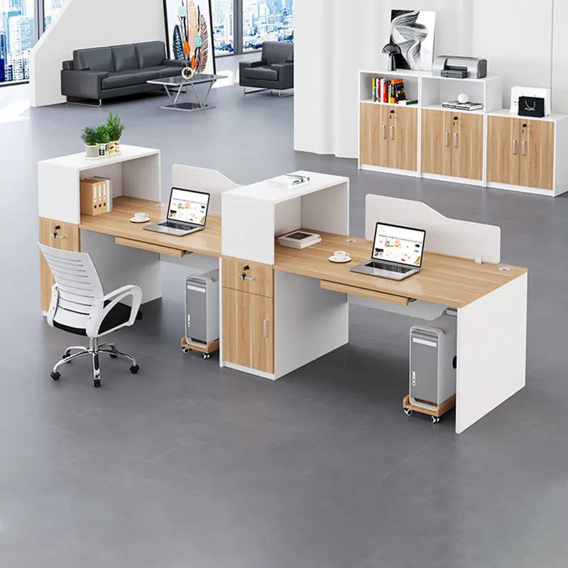 Office Staff Desk Simple Modern Rectangle Eco-Friendly Modular Screen Station Locker Partition Employee Computer Desk — image 5