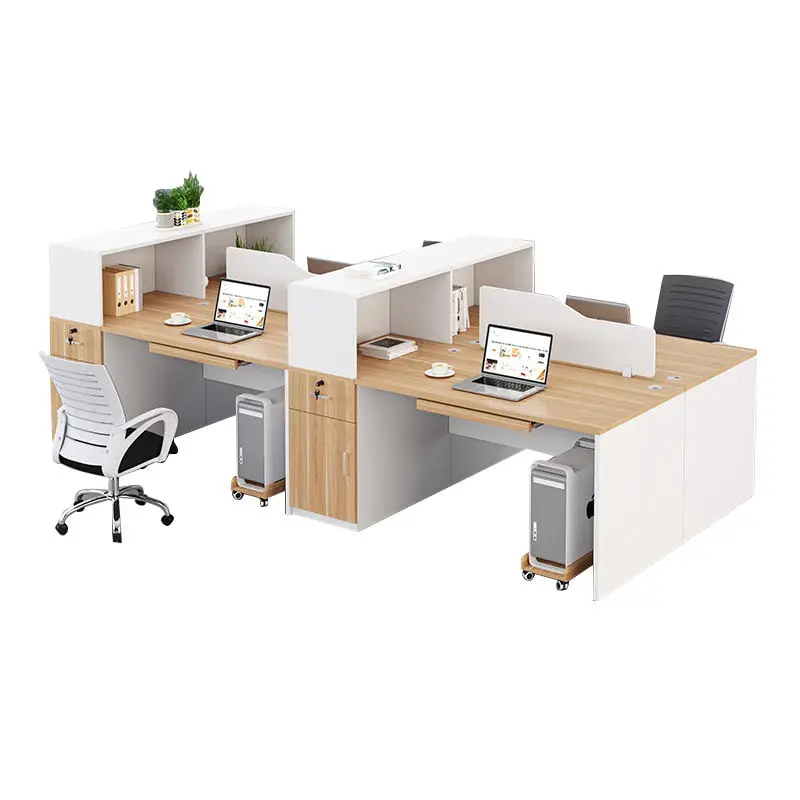 Office Staff Desk Simple Modern Rectangle Eco-Friendly Modular Screen Station Locker Partition Employee Computer Desk — image 7