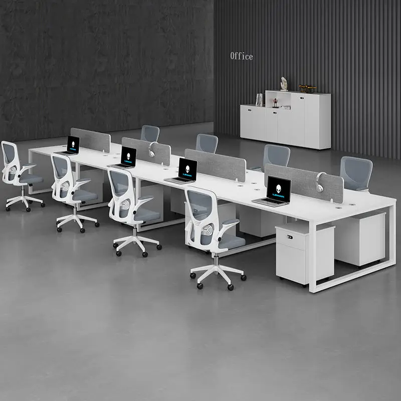 Office desk office staff desk simple modern screen station locker partition employee computer desk — image 5