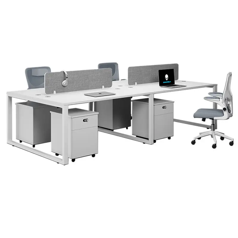 Office desk office staff desk simple modern screen station locker partition employee computer desk — image 7