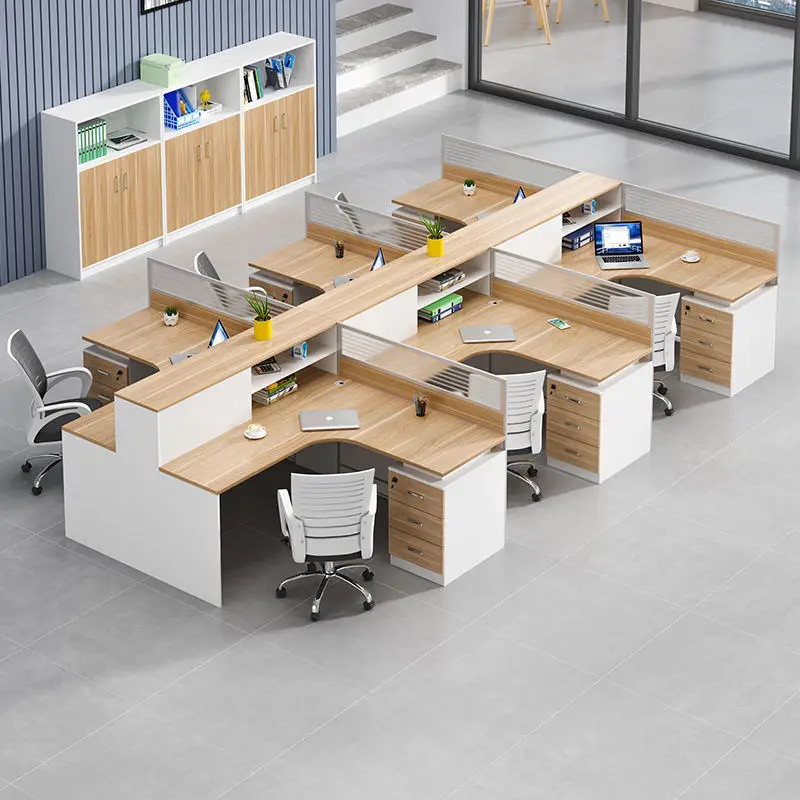Office desk office staff desk simple modern screen station locker partition employee computer desk — view 1