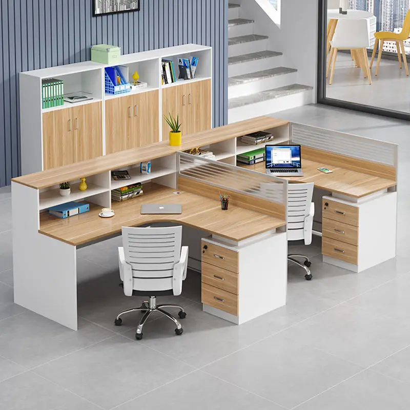 Office desk office staff desk simple modern screen station locker partition employee computer desk — image 5