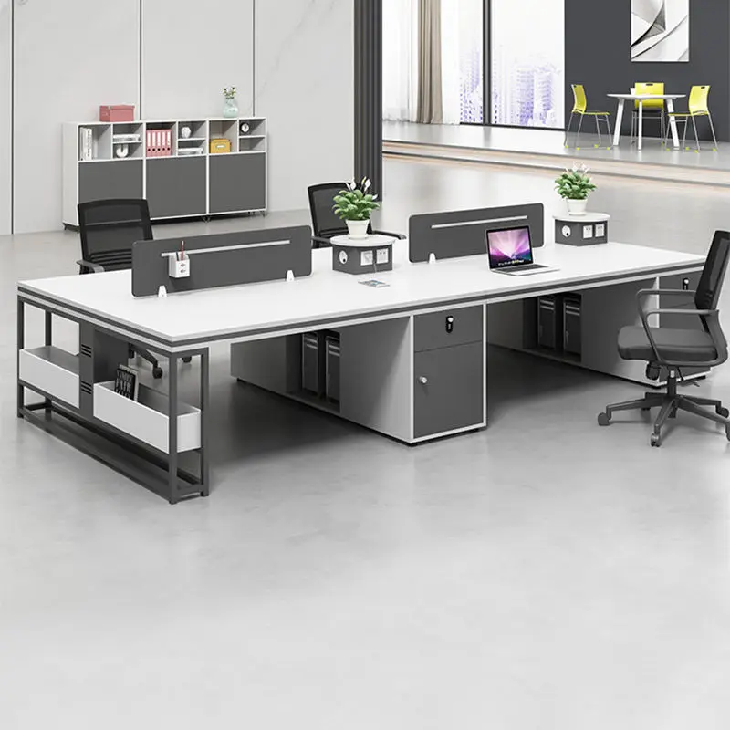 Office desk office staff desk simple modern screen station locker partition employee computer desk — view 1