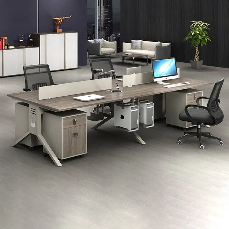 Office desk office staff desk simple modern screen station locker partition employee computer desk — view 1