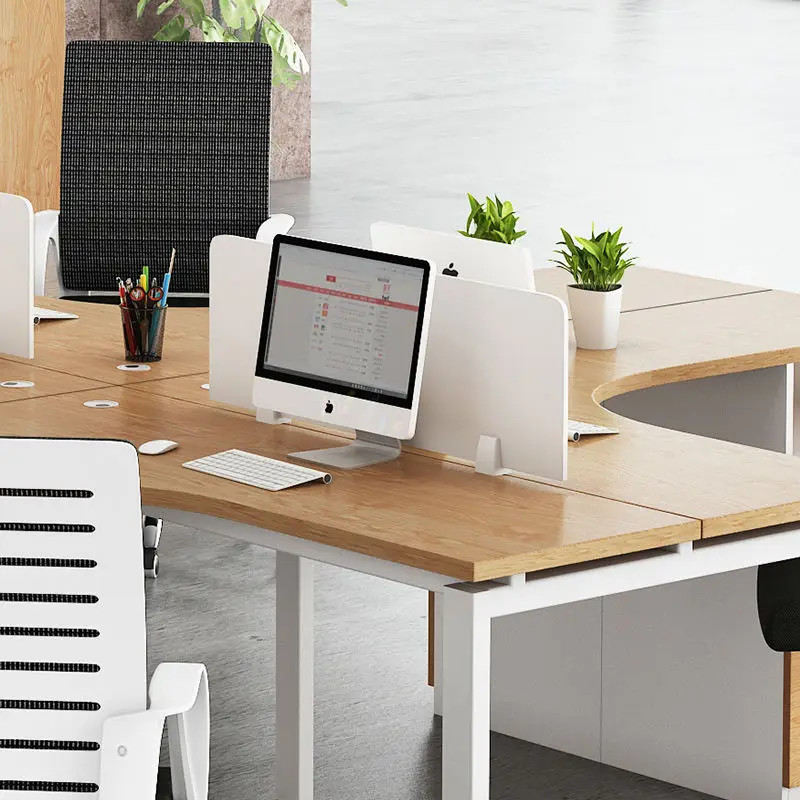 Office Staff Desk Simple Modern Rectangle Wooden Eco-Friendly Modular Partition Computer Desk — image 6