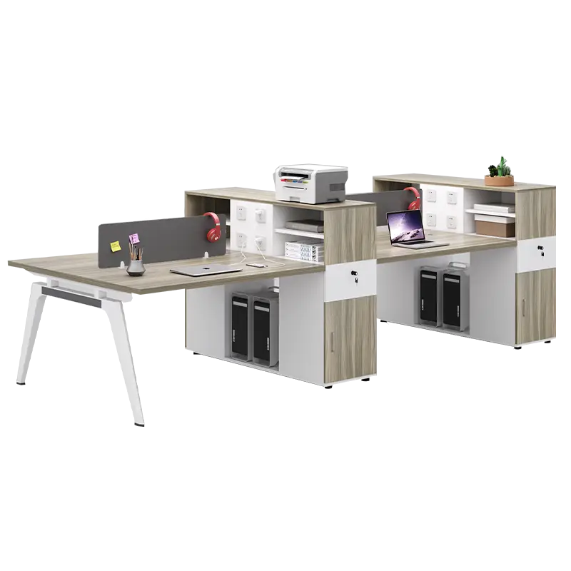 Office Staff Desk Rectangle Modular Eco-Friendly Modern Screen Station Locker Partition Employee Computer Desk — image 7