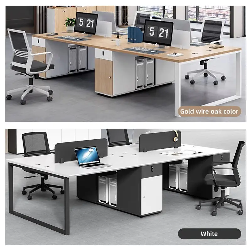 Office Staff Desk Simple Modern Rectangle Modular Eco-Friendly Screen Station Locker Partition Employee Computer Desk — image 4
