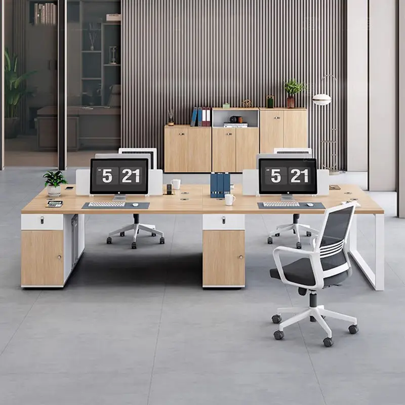 Office Staff Desk Simple Modern Rectangle Modular Eco-Friendly Screen Station Locker Partition Employee Computer Desk — image 5