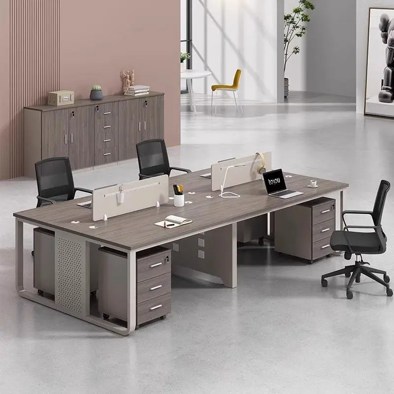 Office Staff Desk Rectangle Eco-Friendly Modular Simple Modern Screen Station Locker Partition Employee Computer Desk — image 5