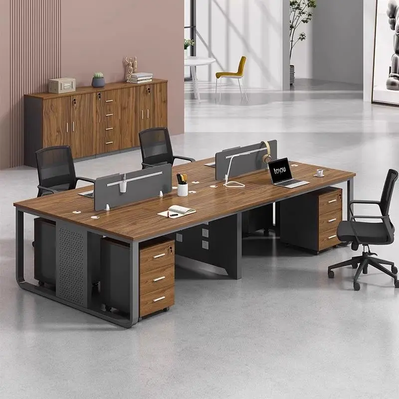 Office Staff Desk Rectangle Eco-Friendly Modular Simple Modern Screen Station Locker Partition Employee Computer Desk — image 6