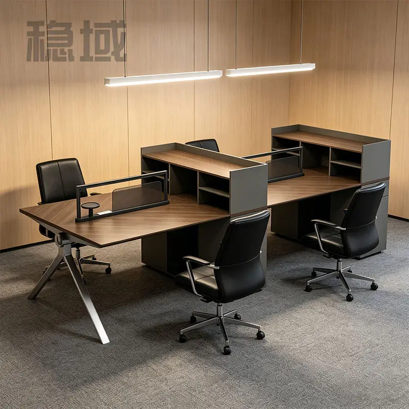 Office desk office staff desk simple modern screen station locker partition employee computer desk — view 1