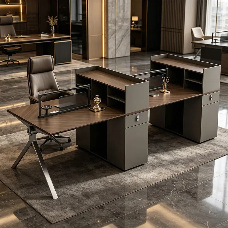 Office desk office staff desk simple modern screen station locker partition employee computer desk — image 2