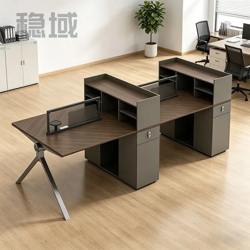 Office desk office staff desk simple modern screen station locker partition employee computer desk — image 3