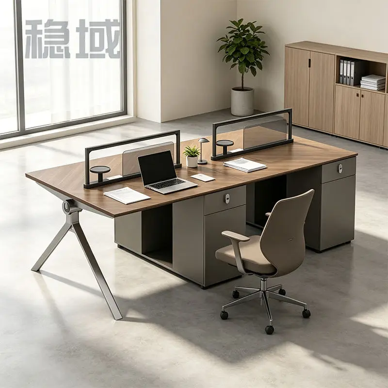 Office desk office staff desk simple modern screen station locker partition employee computer desk — view 1