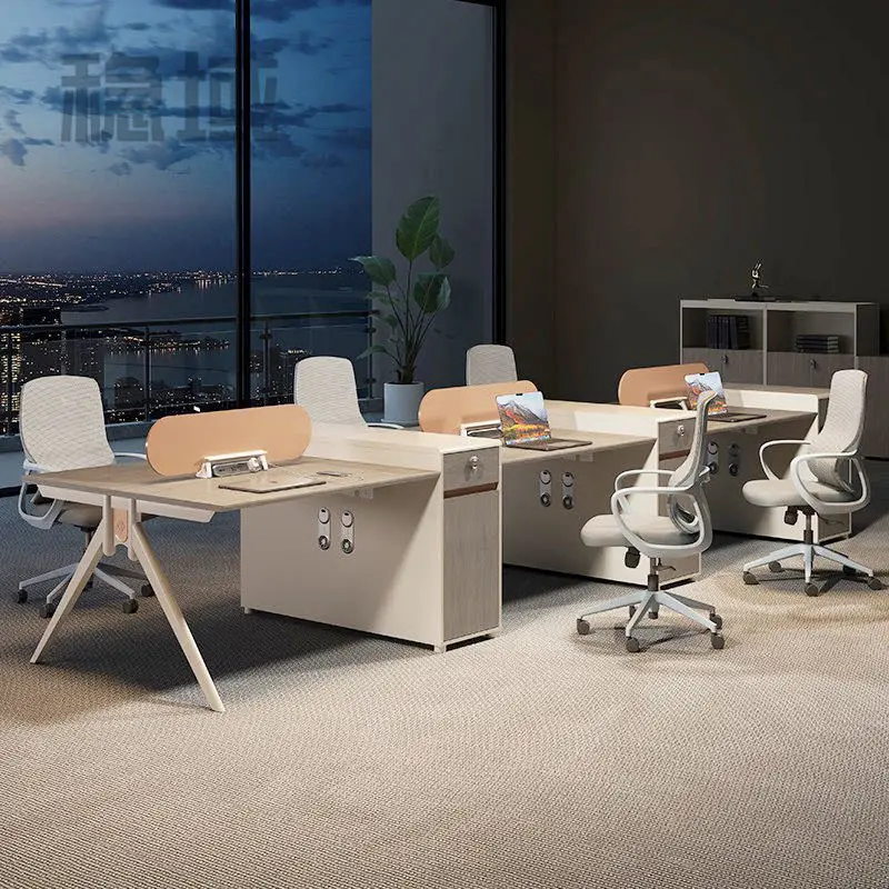 Office desk office staff desk simple modern screen station locker partition employee computer desk — view 1