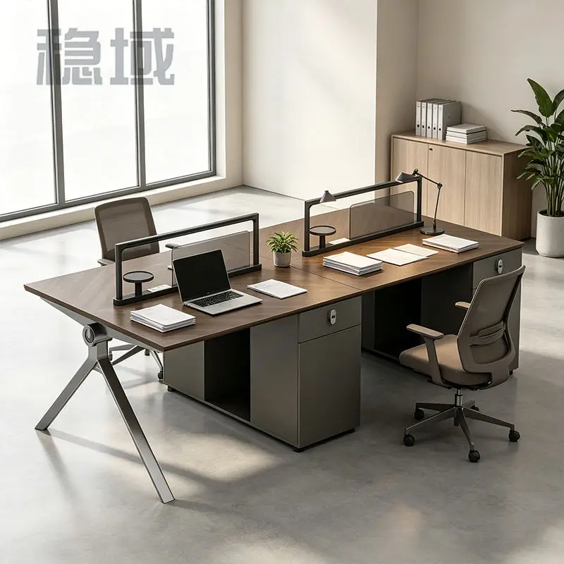 Office desk office staff desk simple modern screen station locker partition employee computer desk — image 2