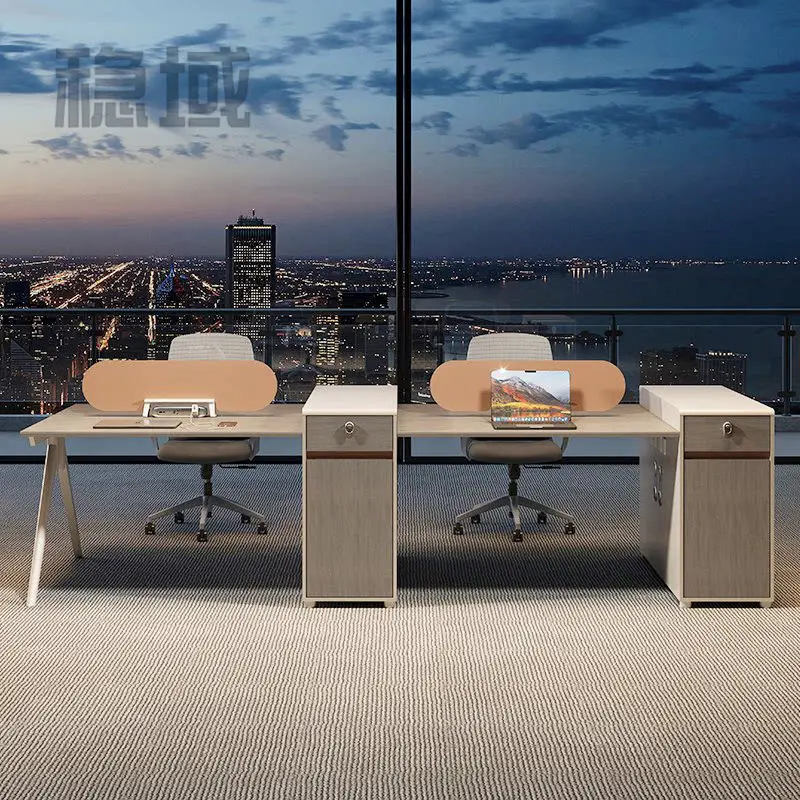 Office desk office staff desk simple modern screen station locker partition employee computer desk — image 2