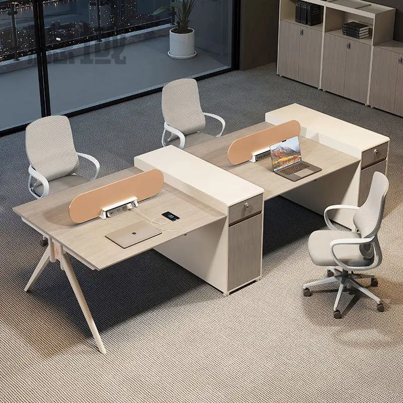 Office desk office staff desk simple modern screen station locker partition employee computer desk — image 3